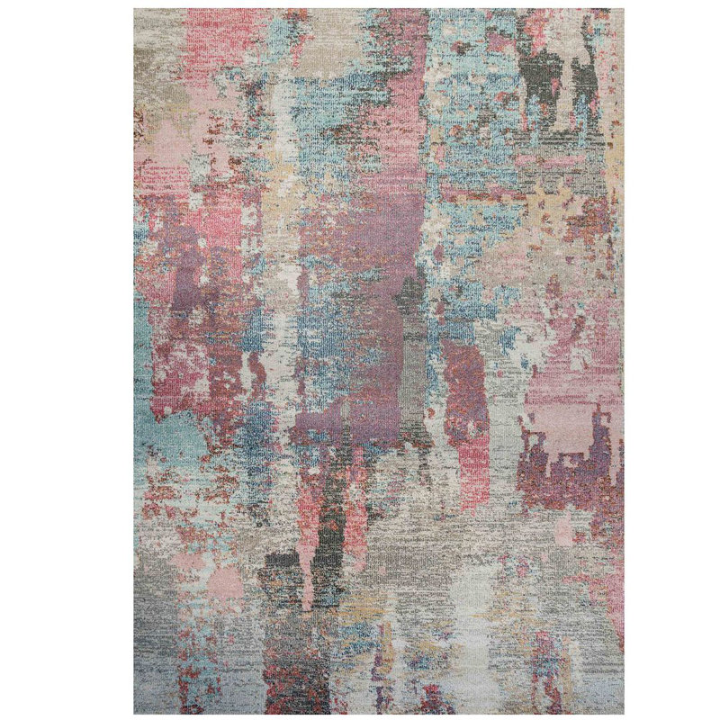 Borough Wharf Olivieri Power Loom Pink/Blue Rug & Reviews Wayfair.co.uk